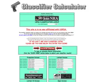 Classifiercalc.com(USPSA Classifier Percentage Calculator) Screenshot