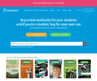 Classoos.com(Online textbooks for students) Screenshot