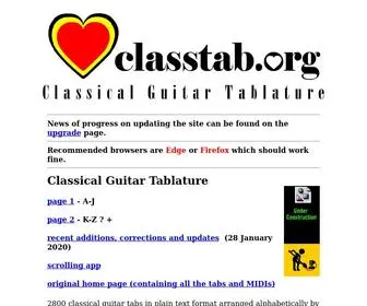 Classtab.org(Free downloadable acoustic fingerstyle tab in plain text format) Screenshot