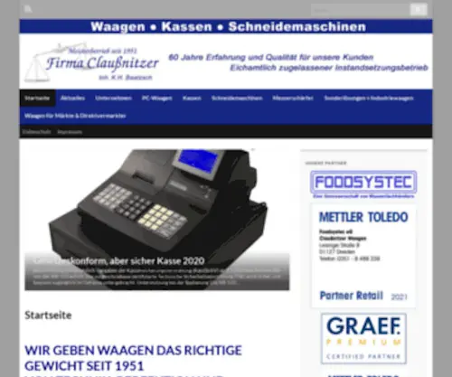 Claussnitzer-Waagen.de(Firma Claußnitzer) Screenshot