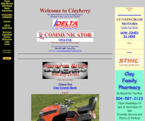 Clayberry.org(B-claytoday-homepage.html) Screenshot