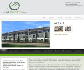 Clayeproperties.com(Houston Property Management) Screenshot