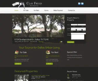 Clayfreed.com(Clay Freed Properties) Screenshot