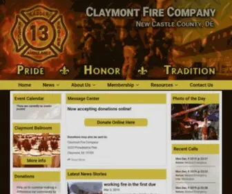 Claymont13.com(Claymont Fire Company) Screenshot