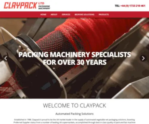 Claypack.com(Packaging Machinery) Screenshot