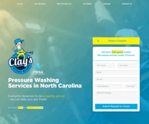 Clayscleaning.com(Pressure Washing in Raleigh/Clayton NC) Screenshot