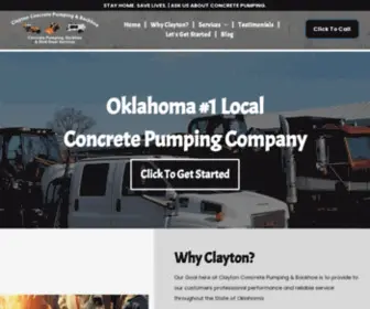 Claytonconcretepumping.com(Concrete Pumping OKC) Screenshot