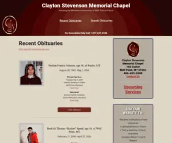 Claytonstevensonmemorialchapel.com(Assisting the Montana communities of Wolf Point & Poplar) Screenshot