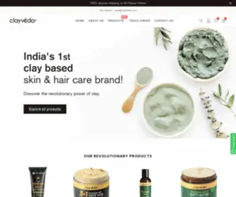 Clayveda.com(India's 1st Clay based personal care brand) Screenshot