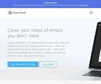 Clean.email(Clean and organize your messy mailbox with a bulk email cleaner app) Screenshot