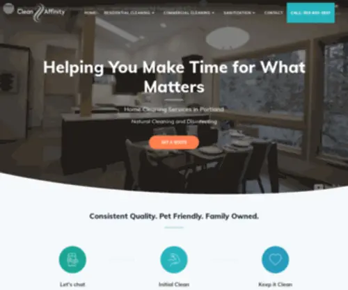 Cleanaffinity.com(Home Cleaning Services Portland) Screenshot