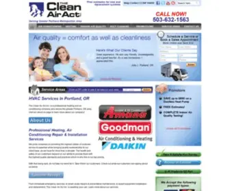 Cleanairactheatingandac.com(Portland, OR HVAC Services) Screenshot