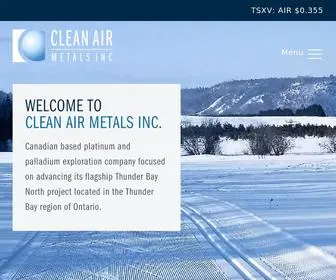 Cleanairmetals.ca(Clean Air Metals Corp) Screenshot