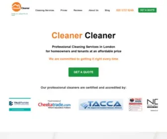 CleanerCleaner.co.uk(Cleaner Cleaner Ltd) Screenshot