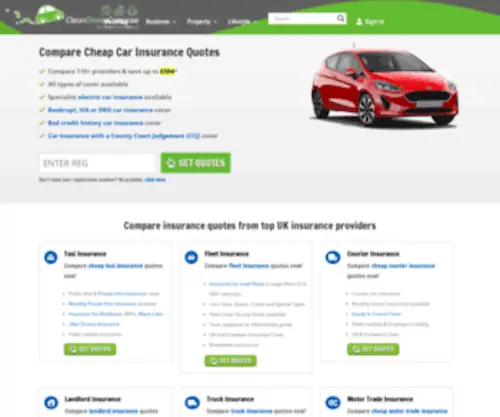 Cleangreencars.co.uk(Clean Green Compare can save you money on your insurance with our insurance comparison service) Screenshot