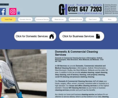 Cleaningservicesbirmingham.org(Local Domestic and Commercial Services In Birmingham & Midlands) Screenshot