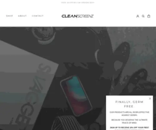 Cleanscreenz.com(FINALLY, GERM-FREE) Screenshot