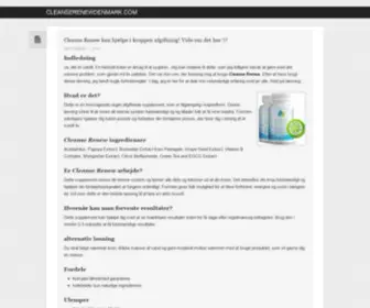Cleanserenewdenmark.com(Cleanserenewdenmark) Screenshot