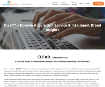 Clear.com(Domain Acquisition Service & Intelligent Brand Insights) Screenshot