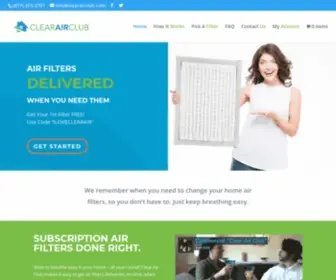 Clearairclub.com(Home Air Filters Delivered When You Need Them) Screenshot