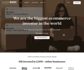 Clearbanc.com(Growth Capital For Ecommerce Businesses) Screenshot