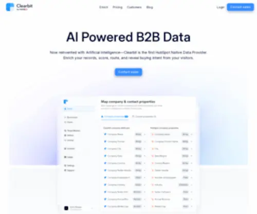 Clearbit.com(B2B Marketing Intelligence) Screenshot