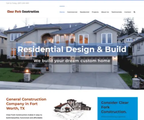Clearforkconstruction.com(General Construction Company Fort Worth) Screenshot