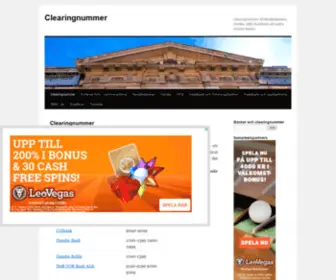 Clearingnummer.se(Clearingnummer till Handelsbanken) Screenshot