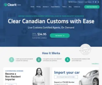 Clearit.ca(Canadian customs broker) Screenshot