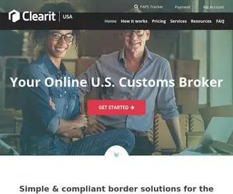 Clearitusa.com(Online Customs Broker Clearit USA) Screenshot