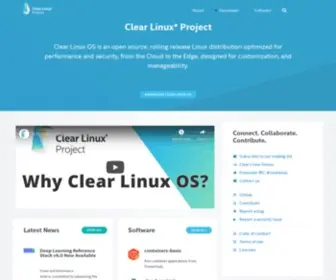 Clearlinux.org(Home Clear Linux) Screenshot
