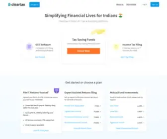 Cleartax.com(Income Tax efiling in India for FYAY) Screenshot