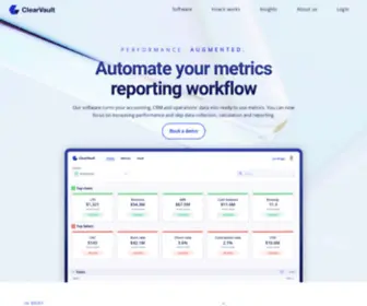 Clearvaultapp.com(Metrics and performance reporting for startups and private companies Metrics and performance reporting for startups and private companies) Screenshot