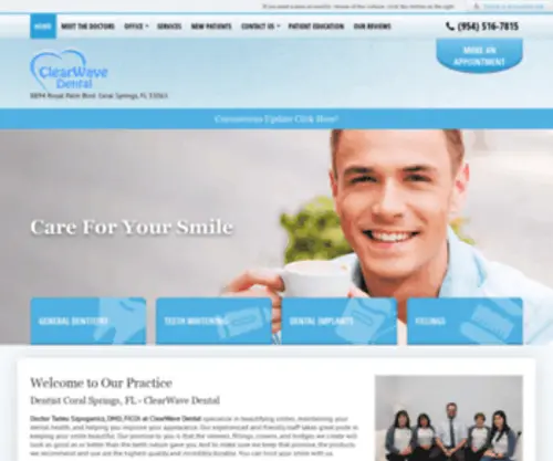 Clearwavedental.com(Coral Springs) Screenshot