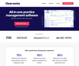 Clearworks.com(Cloud-based dental practice management platform) Screenshot