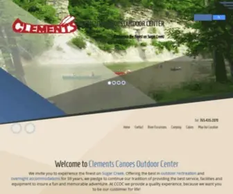 Clementscanoes.com(Clements Canoes Outdoor Center on the banks of Sugar Creek) Screenshot