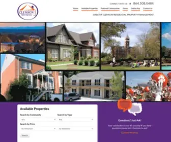 Clemson1.com(Greater Clemson Residential Property Management) Screenshot