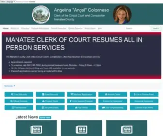 Clerkofcourts.com(Manatee Clerk Home) Screenshot