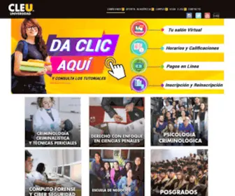 Cleu.edu.mx(Criminologia y criminalistica universidad. Licenciatura única en México (CLEU)) Screenshot