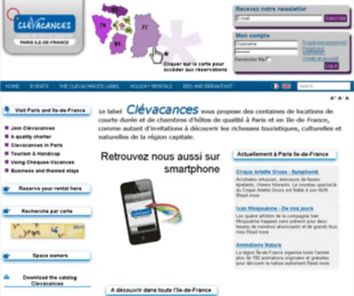 Clevacances-Paris-IDF.com(Clevacances Paris Ile) Screenshot