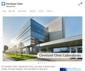 Clevelandcliniclabs.com(Cleveland Clinic Laboratories) Screenshot