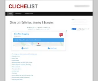 Clichelist.net(Definition, Meaning & Examples of Cliches) Screenshot