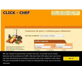 Click-Chef.com(Conversor de peso y volumen para alimentos) Screenshot