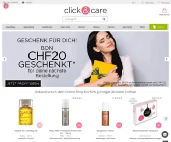 Clickandcare.ch(Online Shop für Beauty) Screenshot