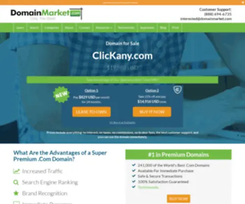 Clickany.com(Forsale Lander) Screenshot