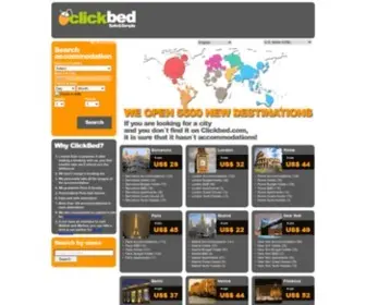 Clickbed.com(Budget accommodation in London) Screenshot