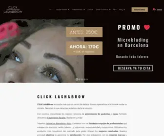 Clicklashandbrow.com(Extensiones de Pestañas y Diseño de Cejas) Screenshot