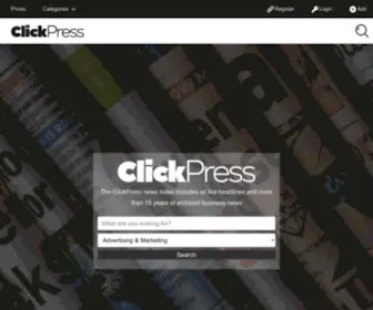 Clickpress.com(ClickPress is a press release distribution service. Public relations (PR)) Screenshot