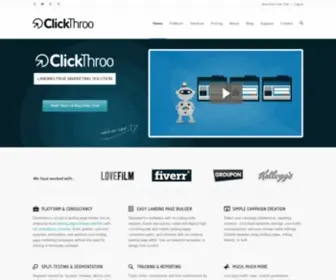 Clickthroo.com(Landing Page Platform For Brands) Screenshot