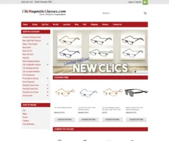 ClicmagneticGlasses.com(FREE Shipping on Clic Readers & Sunglasses) Screenshot